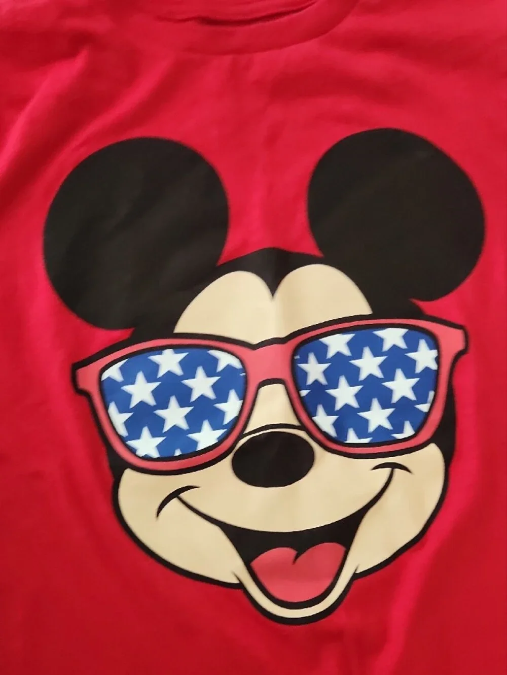 Old Navy Red Mickey Mouse Sunglasses Graphic Tee